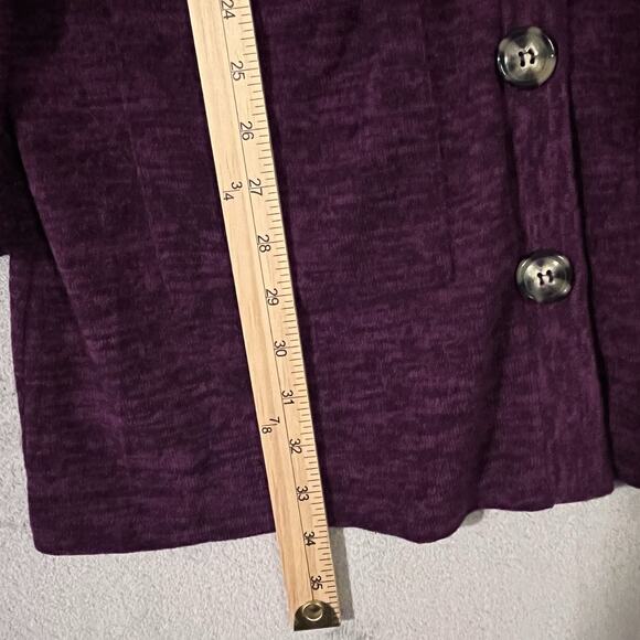 Per Seption Concept Womens Purple Cardigan Sweater Size Large Buttons Pockets - Picture 8 of 10